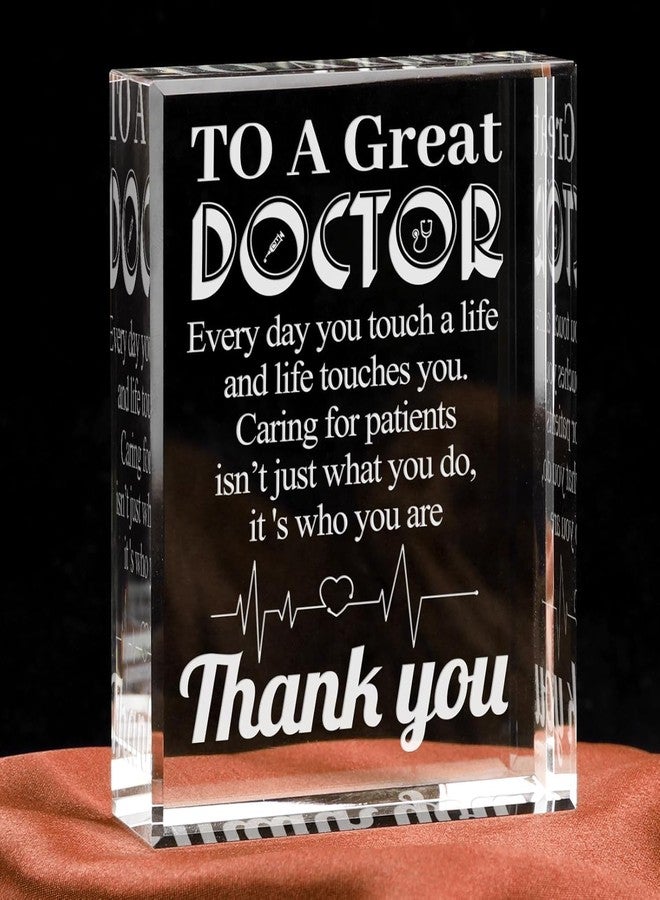 Gifzy Gifts for Doctor, Appreciation Gift for Doctors, Engraved Crystal Plaque Gifts for Best Doctors, Thank You Doctor Gift for Men Women Crystal Appreciation Plaque - Image 1